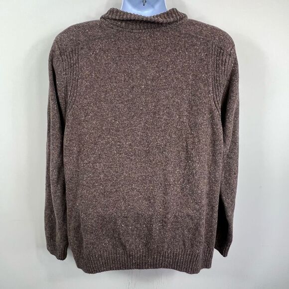 OUTDOOR LIFE Mens Brown 1/4 Zip Mock Long Sleeve Pullover Sweater - Picture 4 of 8